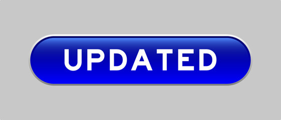 Blue color capsule shape button with word updated on gray background