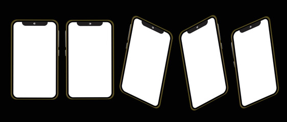 Smartphone vector for illustration or business or media, black background.
