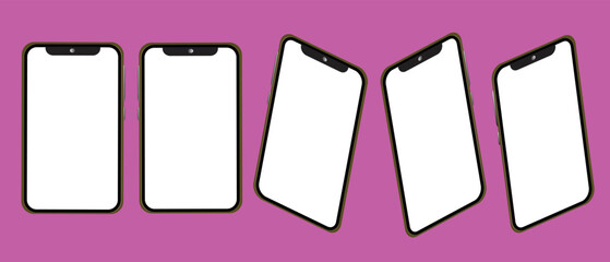 Smartphone vector for illustration or business or media , purple background.