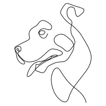 recommend clip art: Dog portrait. Continuous line