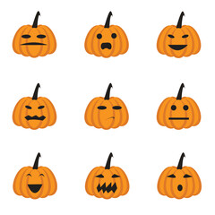 pumpkins expression face in halloween event