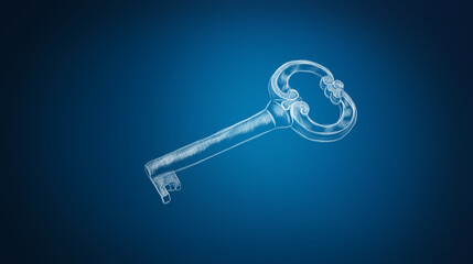 man clicks on the key