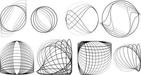 Obraz premium Lines in Circle Form . Spiral Vector Illustration .Technology round. Wave Logo . Design element . Abstract Geometric shape .