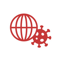 Corona virus icon design. Covid 19 warning illustration