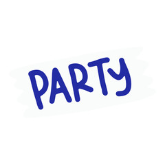 party in trendy illustration for stickers design element