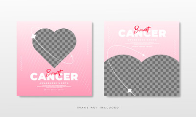 Breast Cancer awareness month for social media post template