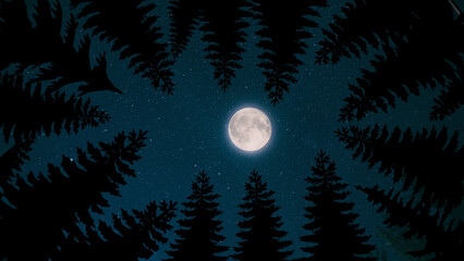 moon in the forest