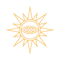 abstract boho for tarot card line art illustration design