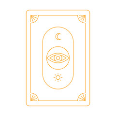 abstract boho for tarot card line art illustration design