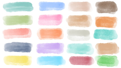 Set of colorful vector watercolor backgrounds for poster, brochure or flyer, Bundle of watercolor posters, flyers or cards. Banner template.