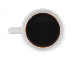 Cup of coffee on a white background.