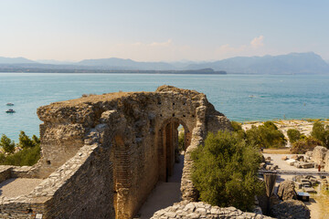 Fototapeta na wymiar Ruins of the Archaeological Site of Grotte di Catullo