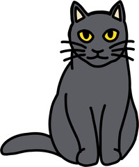 doodle freehand sketch drawing of cat pose. 