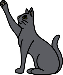 doodle freehand sketch drawing of cat pose. 
