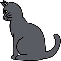 doodle freehand sketch drawing of cat pose. 