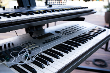 piano keys on the piano