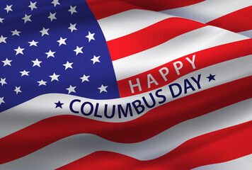 Fototapeta na wymiar Columbus Day USA Flag