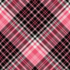 Seamless pattern in simple black and pink colors for plaid, fabric, textile, clothes, tablecloth and other things. Vector image. 2