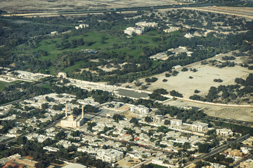 Dubai view from observation deck on 148 floor Burj Khalifa megatall skyscraper in United Arab Emirates	
