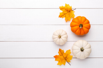 White decorative pumpkins