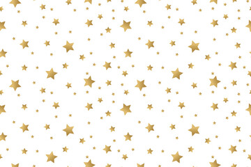 seamless golden pattern with stars, great for wrapping, textile, wallpaper, greeting card  vector illustration