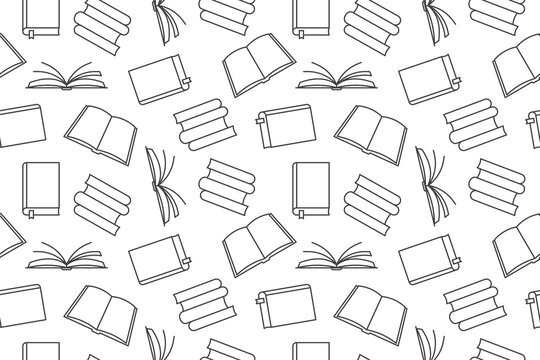 seamless pattern with books, education, bookstore, library concept- vector illustration