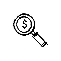magnifying glass icon for business design. Simple financial symbol
