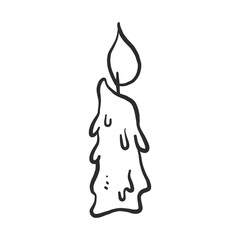 candle hand drawn line art illustration