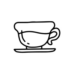coffee mugs line art illustration for cafe and coffee shop design element