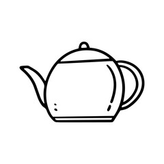 Obraz premium teapot line art illustration for cafe and coffee shop design element