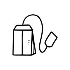 teabags line art illustration for cafe and coffee shop design element