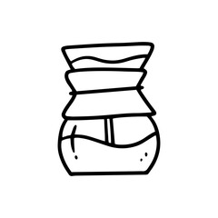 decanters line art illustration for cafe and coffee shop design element