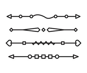 text dividers and separators set line illustration