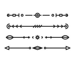 text dividers and separators set line illustration