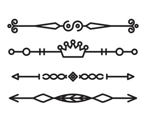 text dividers and separators set line illustration