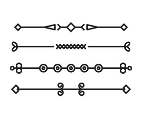 text dividers and separators set line illustration