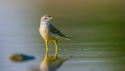 Western Yellow Wagtail (Motacilla flava) is a wetland bird that lives in suitable habitats in Asia, Europe, America and Africa.  It is a migratory bird.