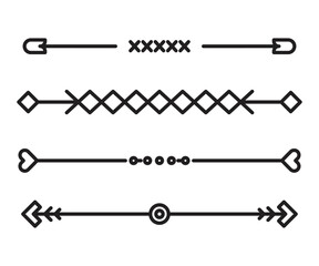 text dividers and separators set line illustration