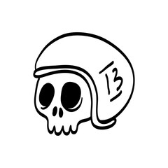 Simple and cute skull illustration design