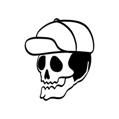 Simple and cute skull illustration design