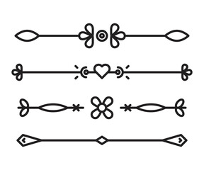 text dividers and separators set line illustration