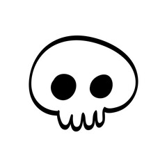 Simple and cute skull illustration design