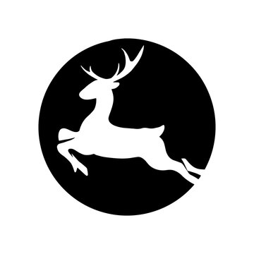 Deer Silhouette in round logo badge