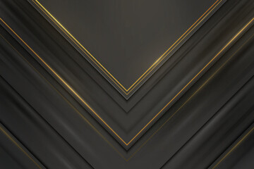Obraz premium Luxury triangles black and golden background.