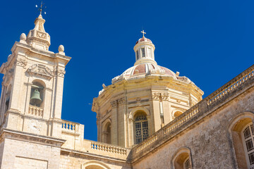 Dome of the baroque cathedral of Rabat , Malta