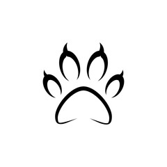 Animal paw icon flat sign for mobile concept and web design
