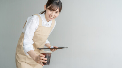 Fototapeta premium カフェ店員 女性