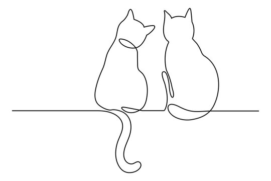 Web line icon. Silhouette of cats; cat Stock Vector Image & Art