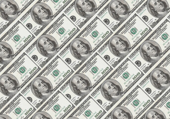 US currency. US dollars. Macro view of USA paper money. Close-up USA money