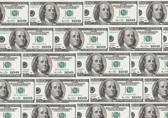 US currency. US dollars. Macro view of USA paper money. Close-up USA money © Pavlo